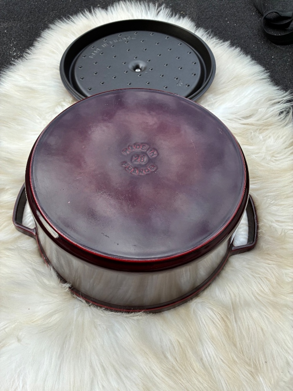 STAUB Cast Iron 7qt Round Cocotte Grenadine - Picture 9 of 15